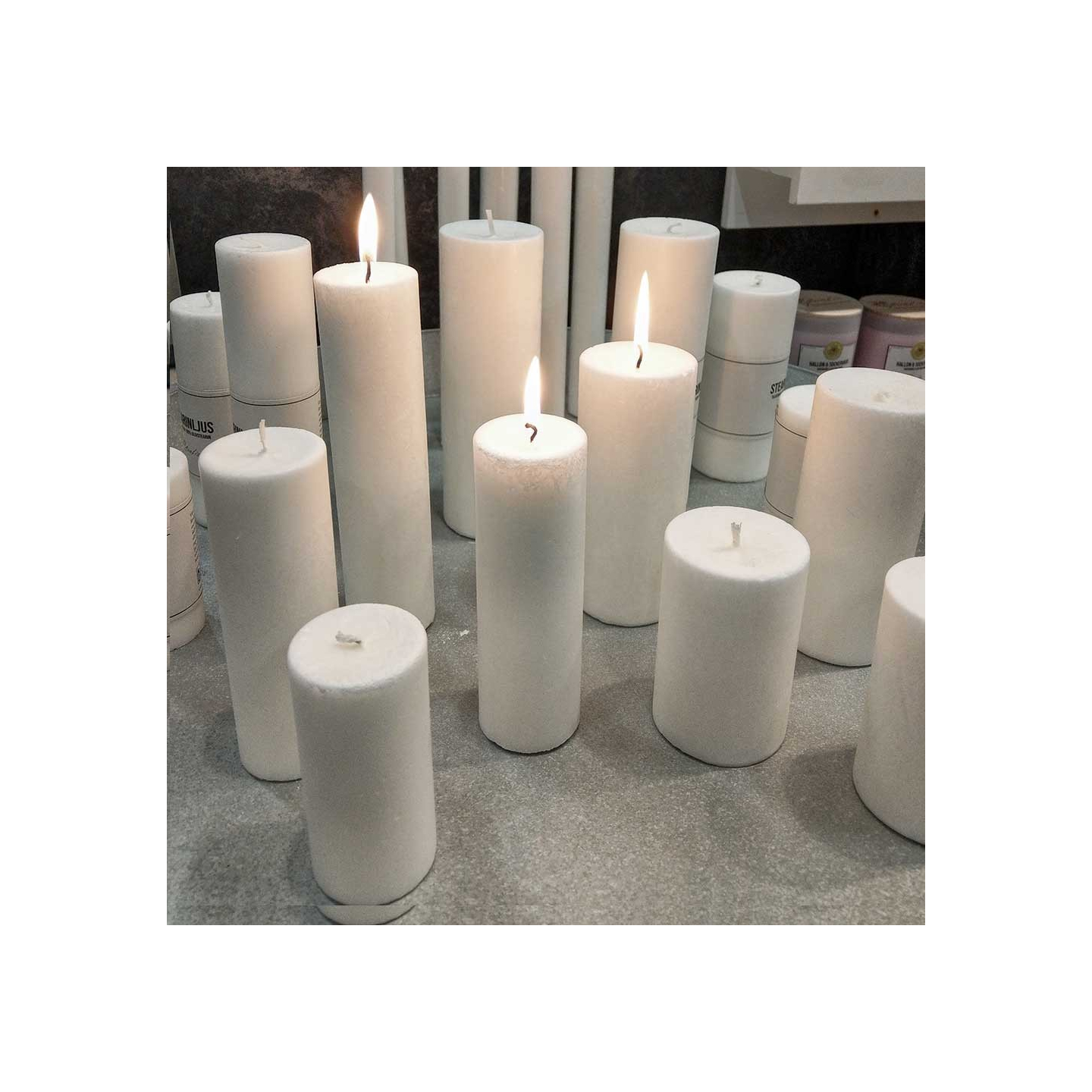 Pillars 50 mm - Handmade stearin candles from olivestearin
