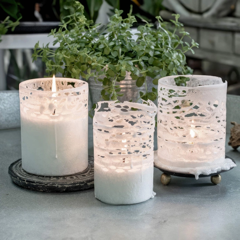 Pillars 70 mm - Handmade stearin candles from olivestearin