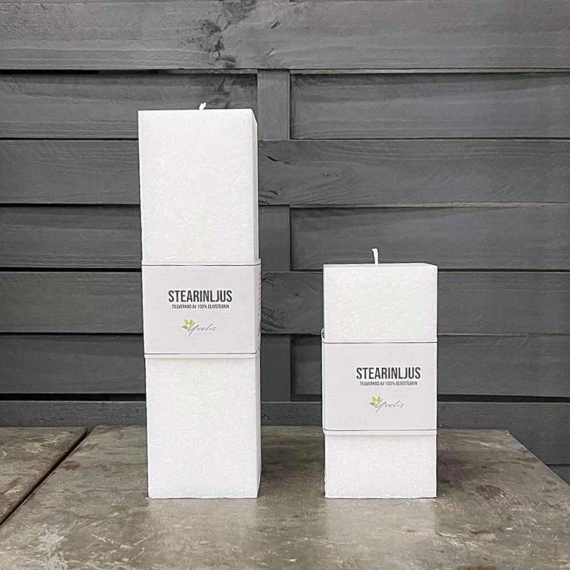 Square pillars of olivestearin