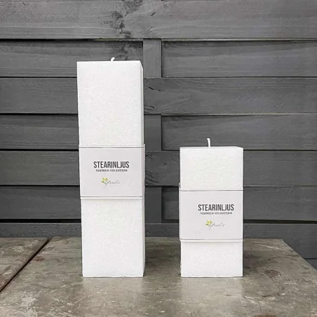 Square pillars of olivestearin