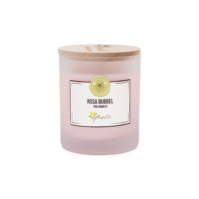 Large candle Pink Bubbles