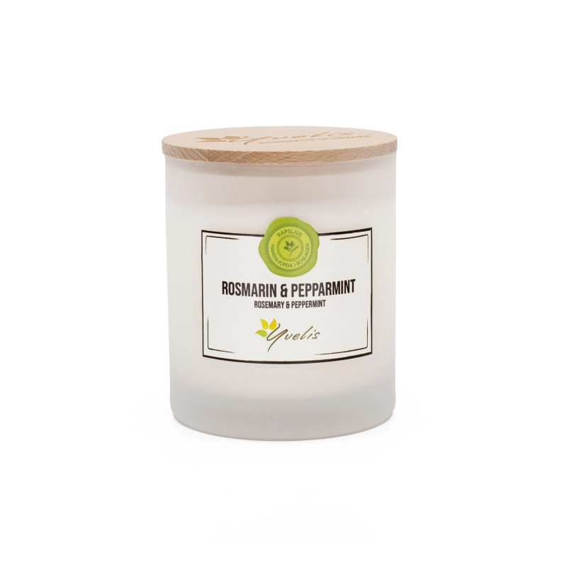 Stort ljus - Rosmarin & Pepparmint - Eterisk doft